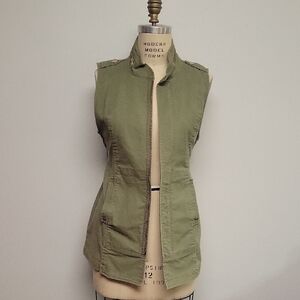 CAbi Khaki Green Women's Military Style Vest